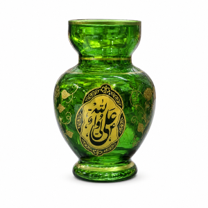 گلدان سبز شیشه‌ای