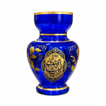 گلدان آبی شیشه‌ای